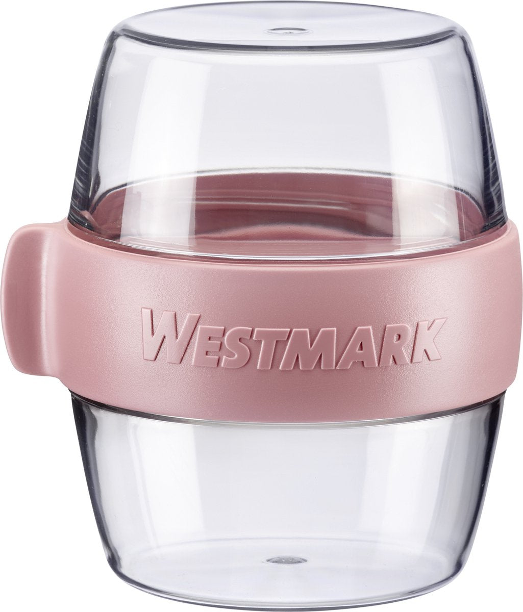 Westmark Pocket Box Mini, praktischer Essensbehälter für unterwegs, ideal für Joghurt, Obst, Gemüse, Snacks, 400 ml (2 x 200 ml), BPA-frei, rosa