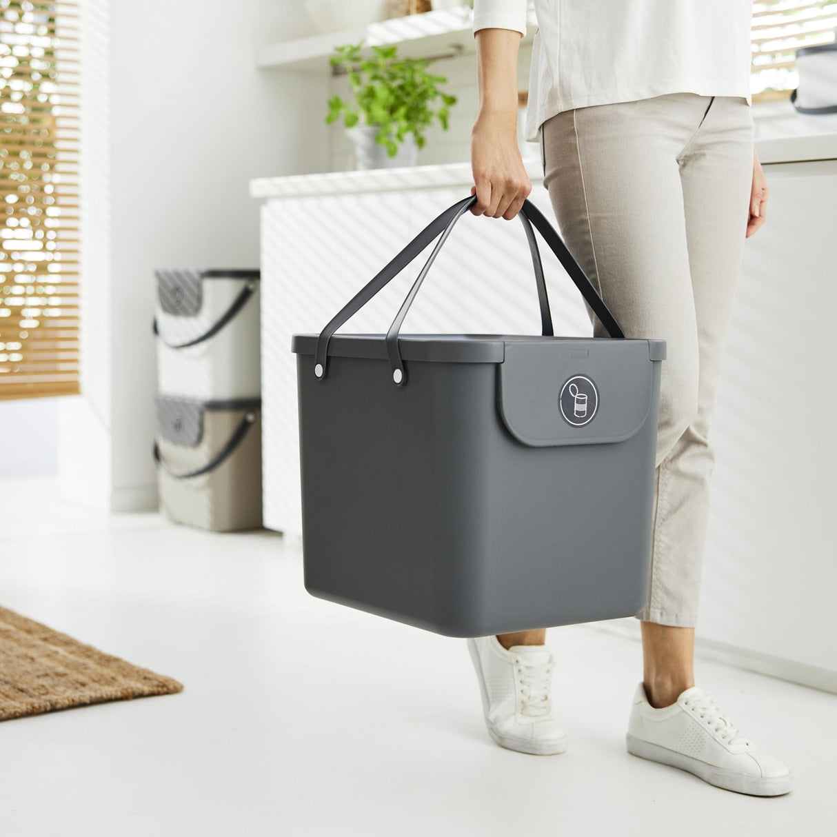 Mülltrenner Albula 40 l Anthrazit