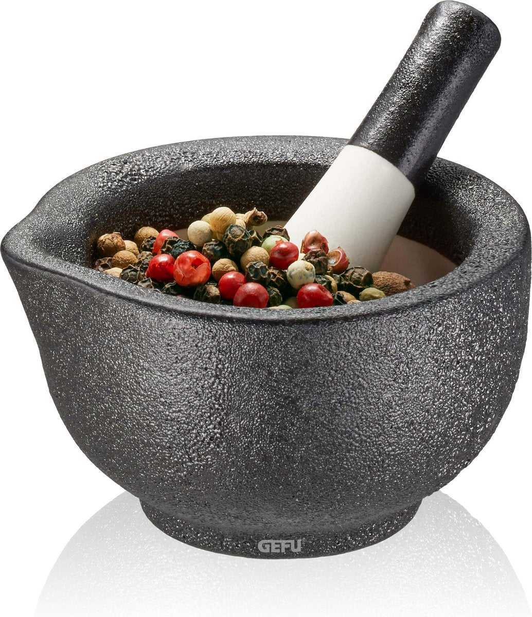 Gefu Grino-Mörser - Porzellan - ø 17 cm - inklusive Stößel - Kräutermörser