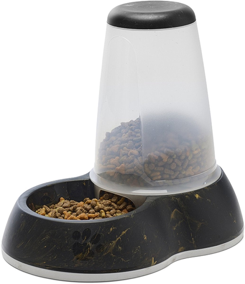 Savic Futterspender – rutschfestes Design Schwarzgold – 3l, 32,5x22x29 cm, geeignet für Katzen und kleine Hunde
