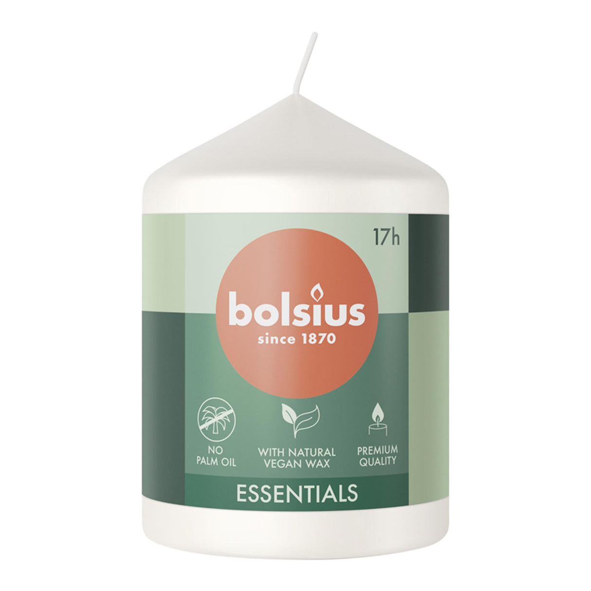 Bolsius Stumpenkerze 80 58 Wolkenweiß