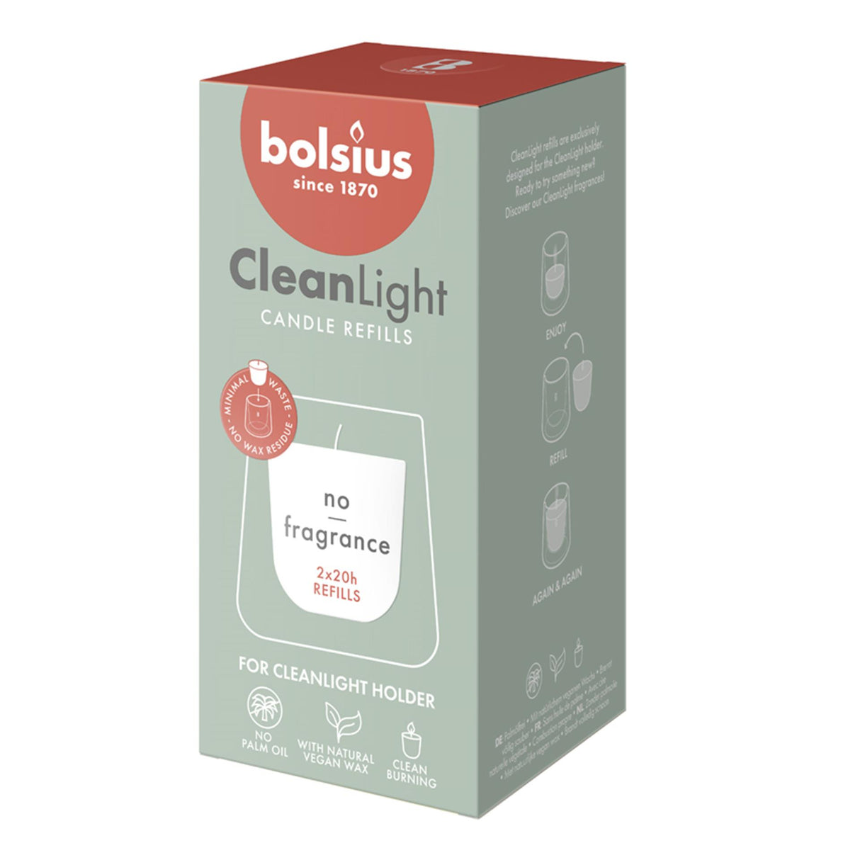 Bolsius Nachfüllung Clean Light Zero 2 Stk.