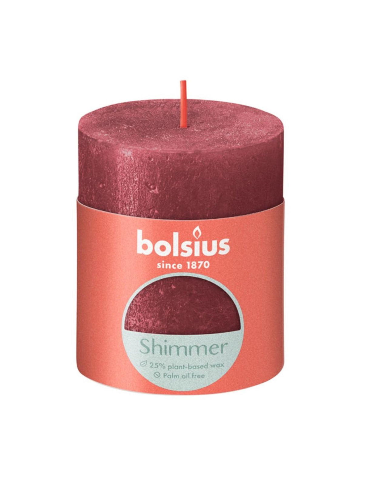 Bolsius rustikale Stumpenkerze 80 68 rot