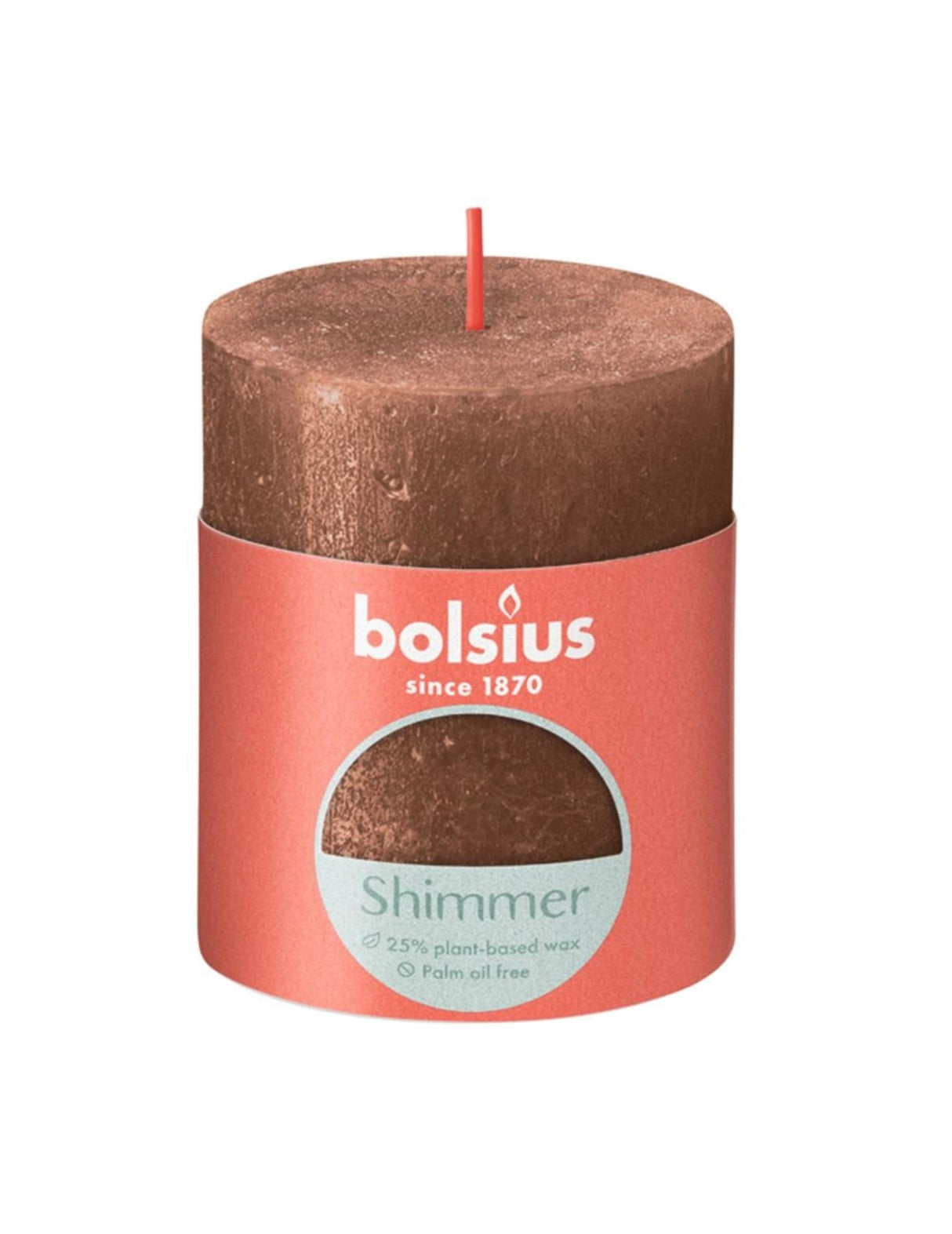 Bolsius rustikale Stumpenkerze 80 68 Kupfer