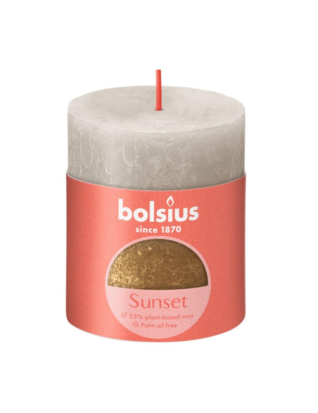 Bolsius Rustikkerze 80 68 Graugold
