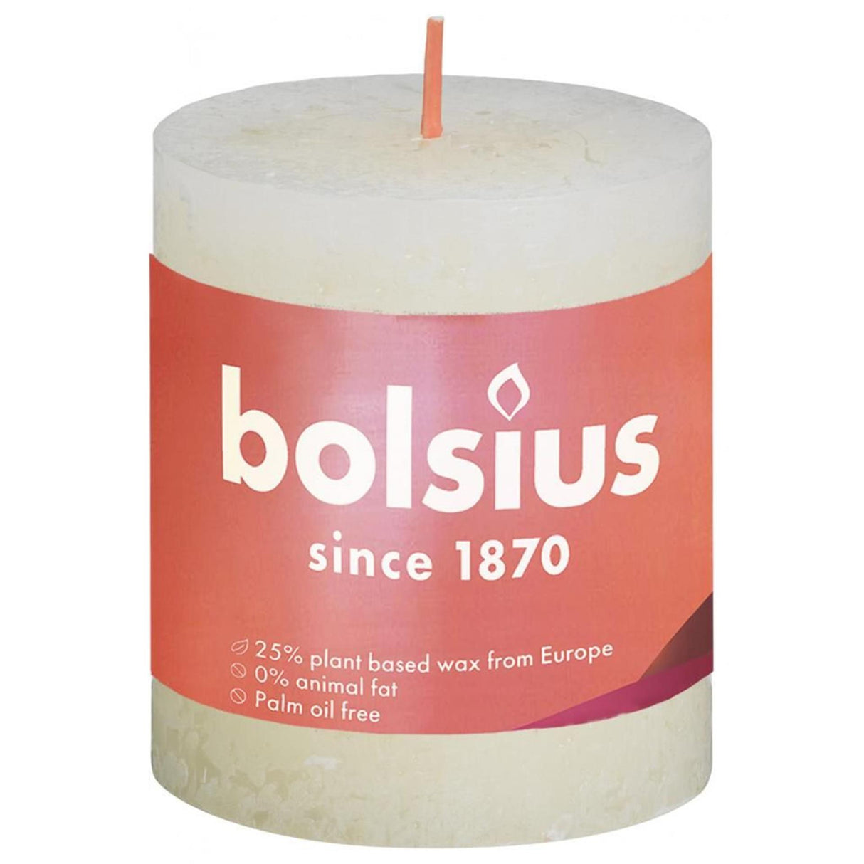 Bolsius rustikale Stumpenkerze 80 68 Elfenbein
