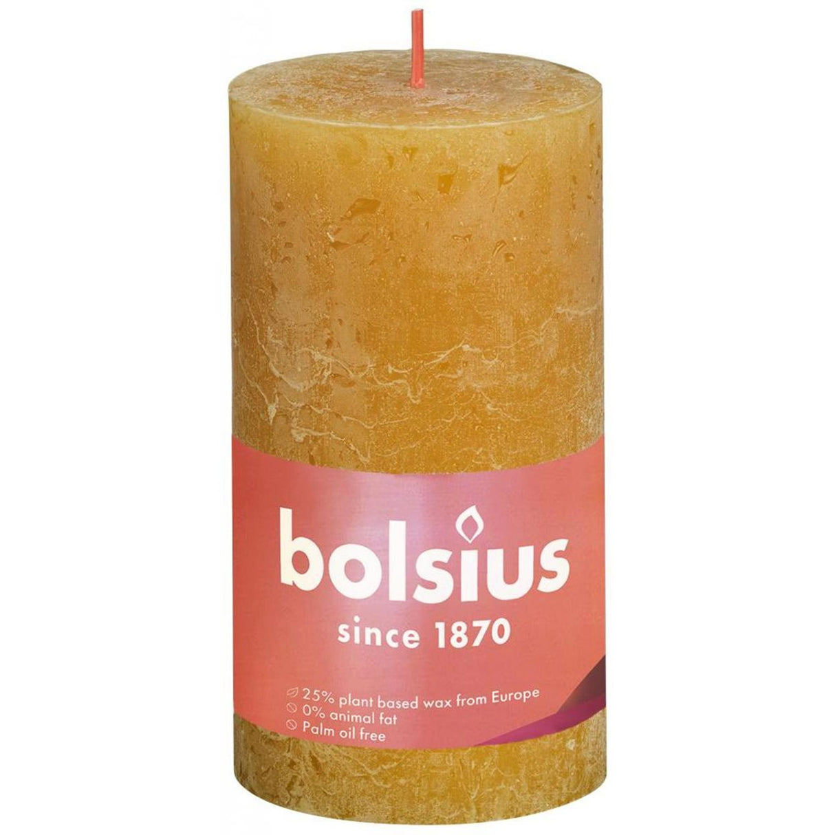 Bolsius rustikale Stumpenkerze 130 68 Ocker