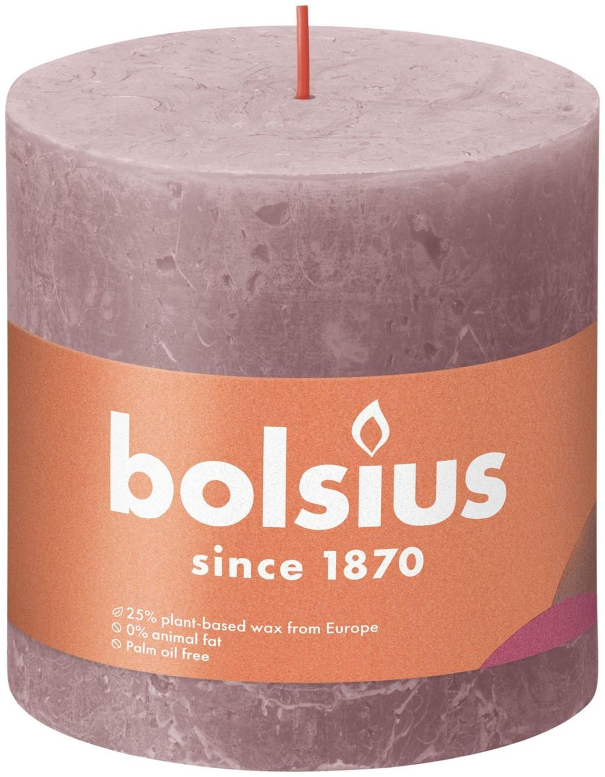 Bolsius rustikale Stumpenkerze 100 100 rosa