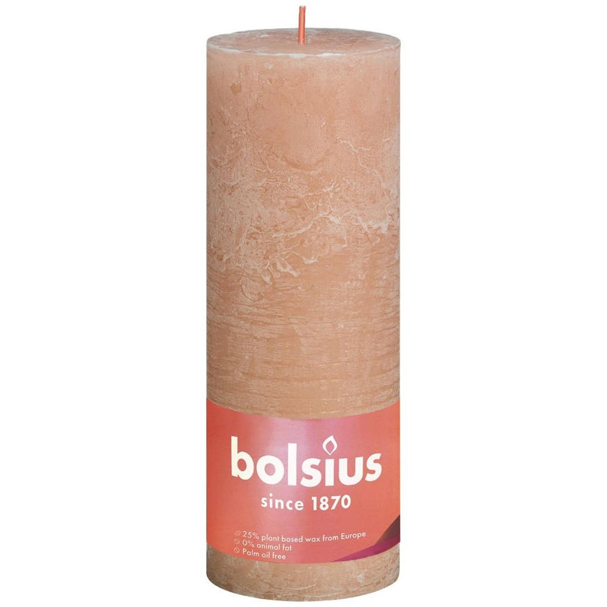 Bolsius rustikale Stumpenkerze 190 68 rosa