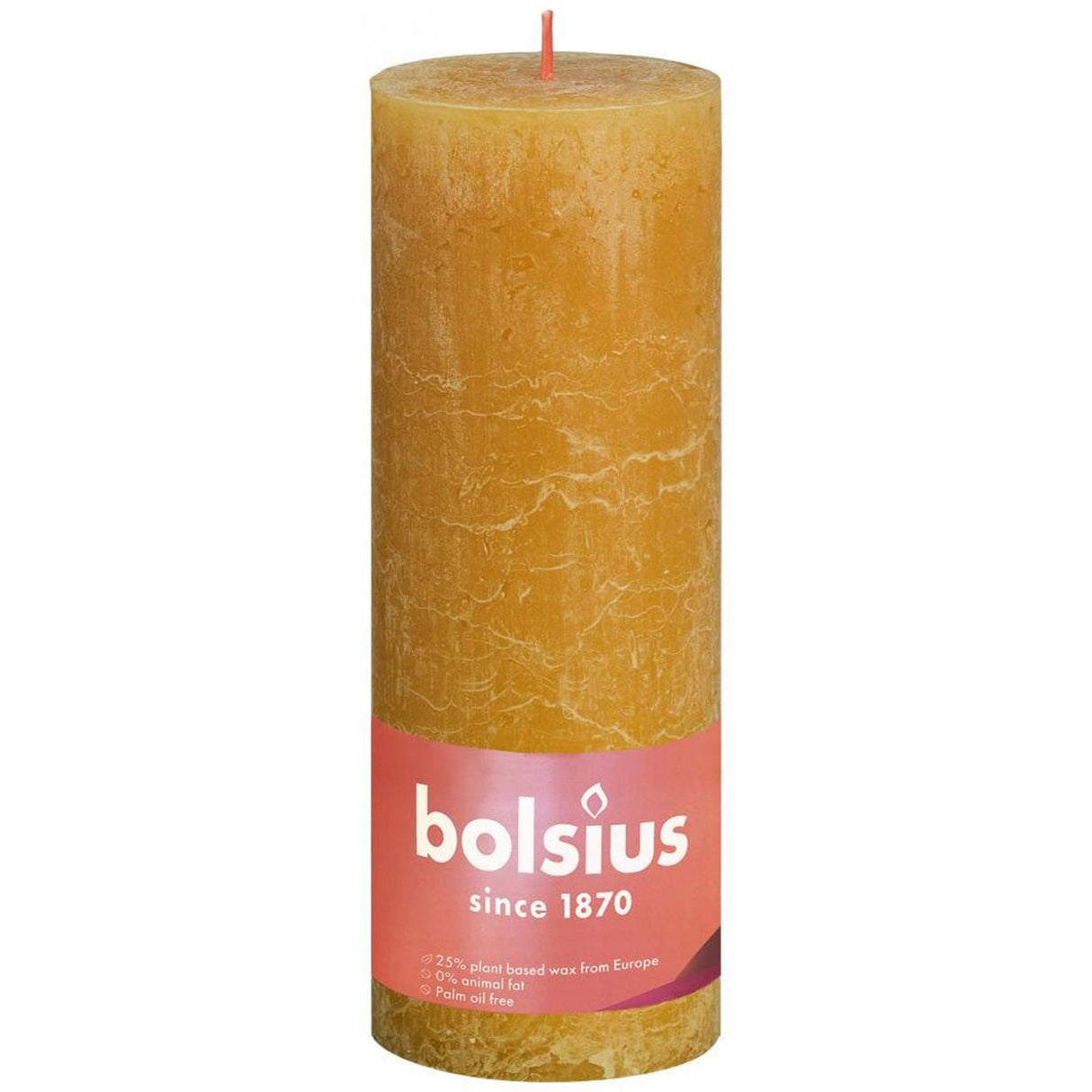 Bolsius rustikale Stumpenkerze 190 68 Ocker