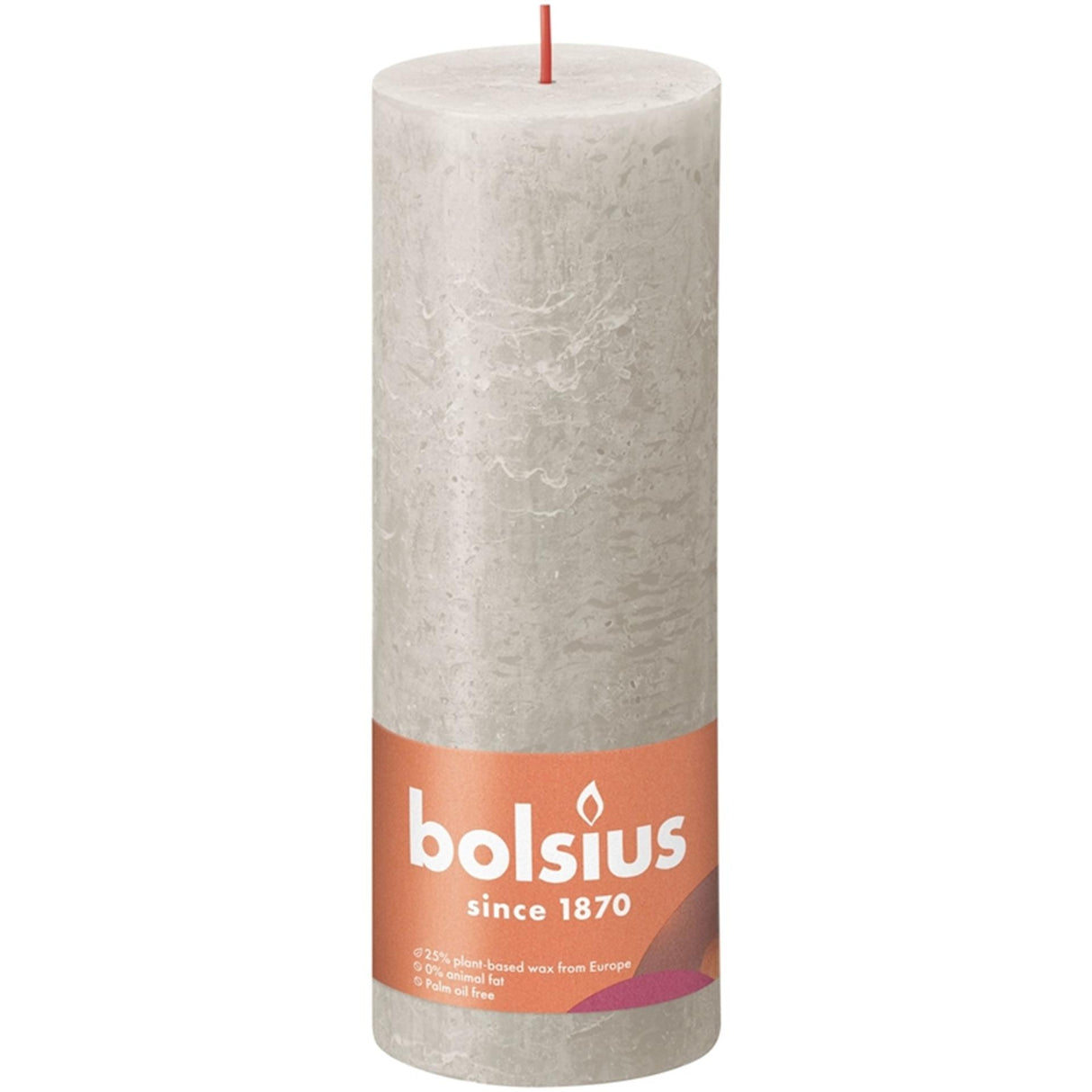 Bolsius rustikale Stumpenkerze 190 68 grau