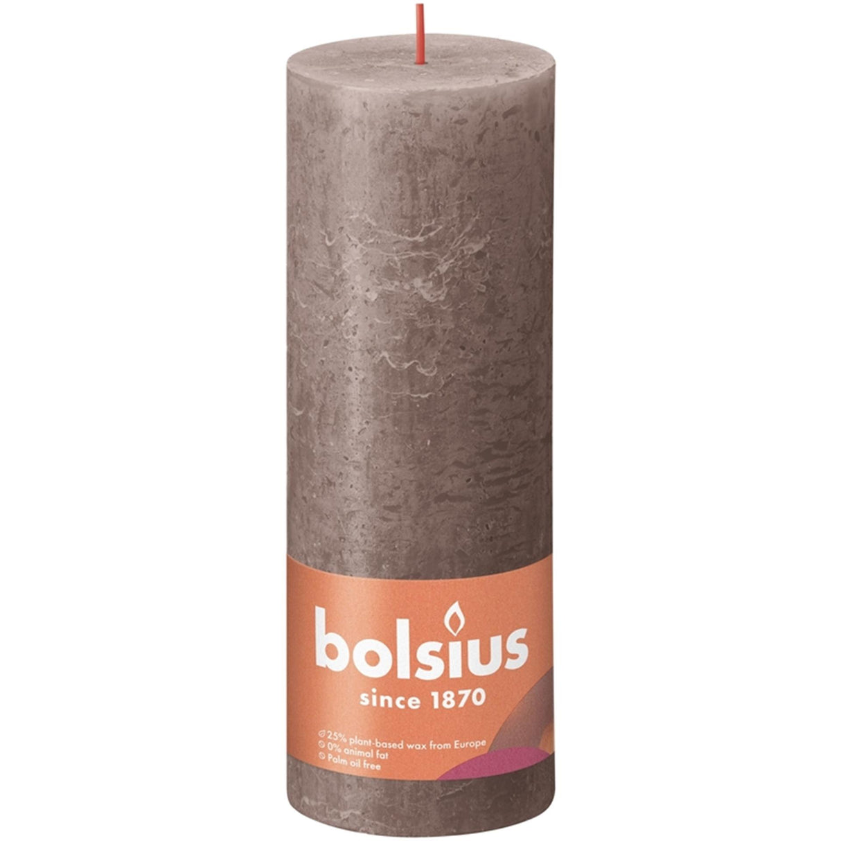 Bolsius rustikale Stumpenkerze 190 68 Taupe