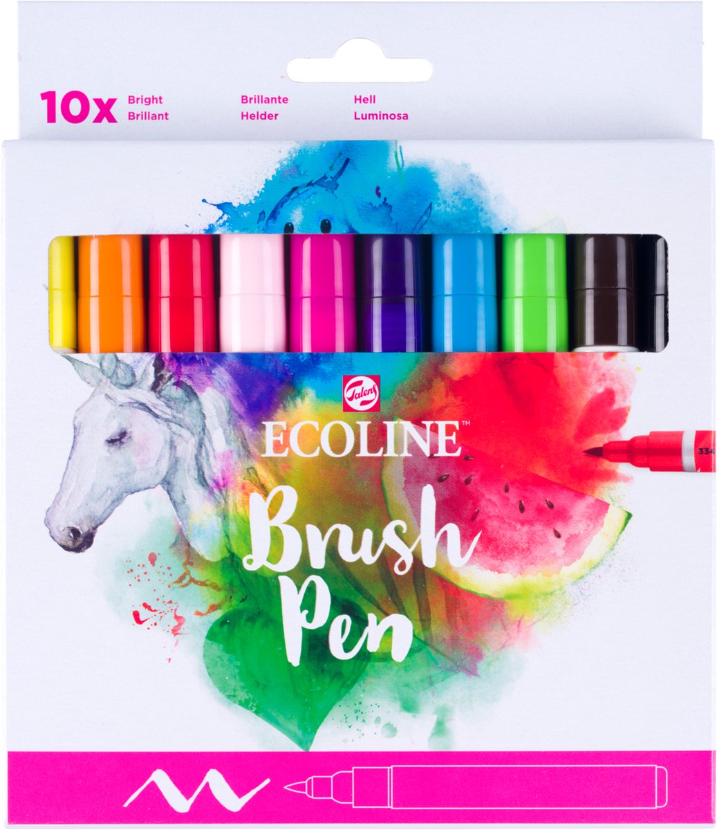 Bruynzeel Ecoline Pinselstift-Set klar, 10 Farben