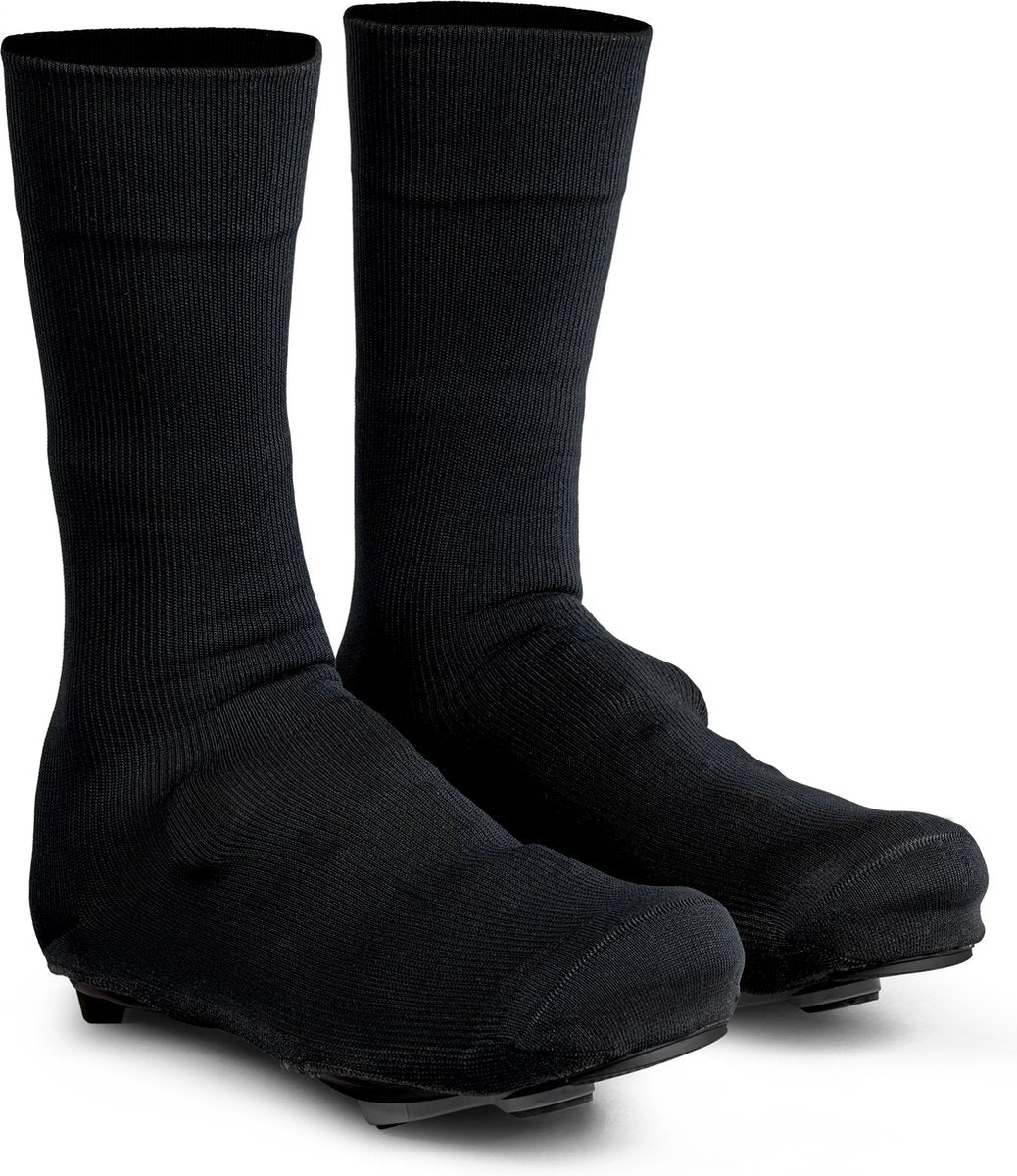 Gripgrab - flandrien knitted waterproof wielren overschoenen waterdichte gebreide race fiets overschoenen - unisex - zwart - maat l (42-44)