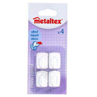 Metaltex quadratische Klebehaken 4 Stück weiß
