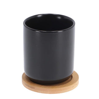 Bredemeijer Teebecher Umea 200 ml schwarz und Untersetzer Set 2