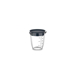 Glasmessbecher 500 ml mit Deckel marineblau | 4 Stück