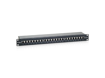 Equip 326424 24-Port Cat.6 geschirmtes Patchpanel, schwarz, RJ-45, Cat6, schwarz, Rackmontage, 1U