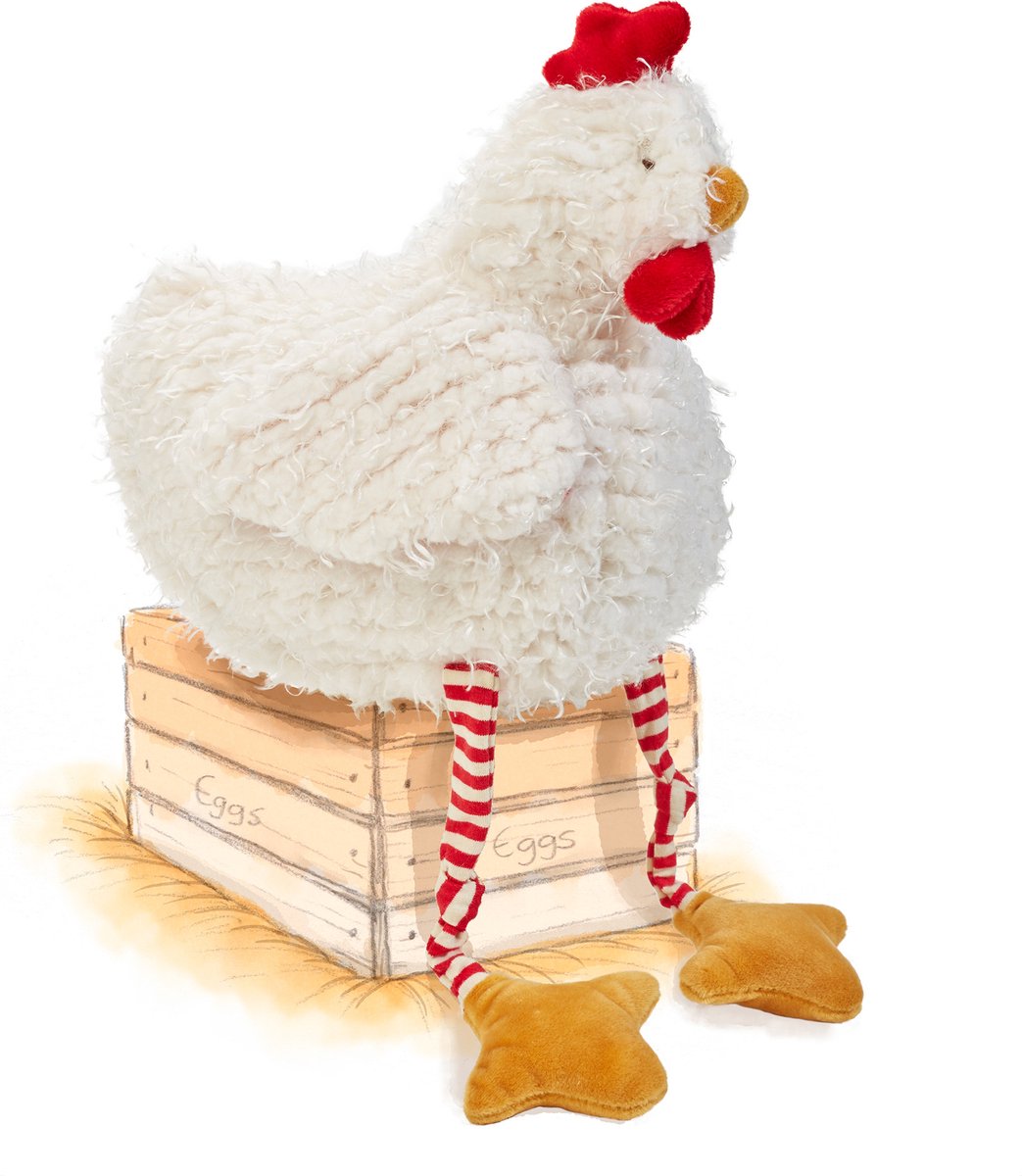 Bunnies by the Bay Clucky das Huhn-Kuscheltier – Stofftier – gestickte Details – Huhn – 37 cm – sicher für alle Altersgruppen
