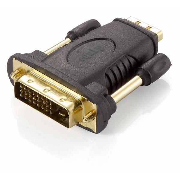Equip Equip 118908 DVI-D-Dual-Link-zu-HDMI-Adapter, DVI (24+1) HDMI A, M F, Schwarz
