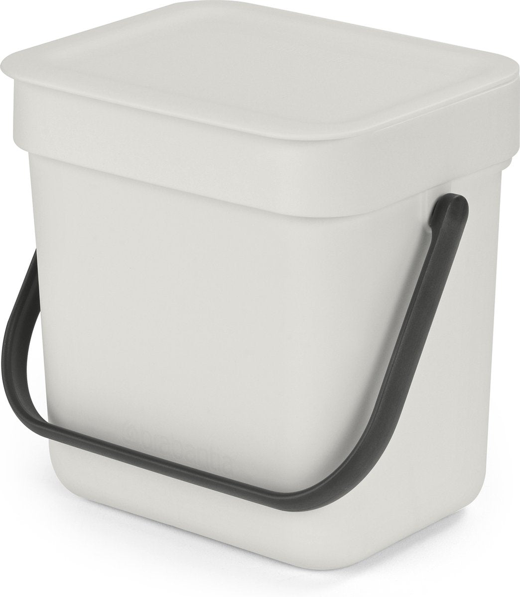 Brabantia Sort Go Aufsatzabfallbehälter – 3 Liter – Hellgrau