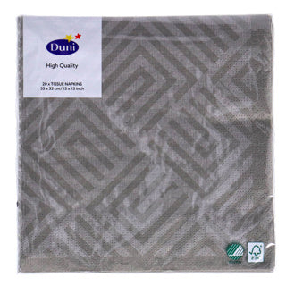 Duni Servietten Mosaik Granitgrau 33x33 cm | 12 Stück