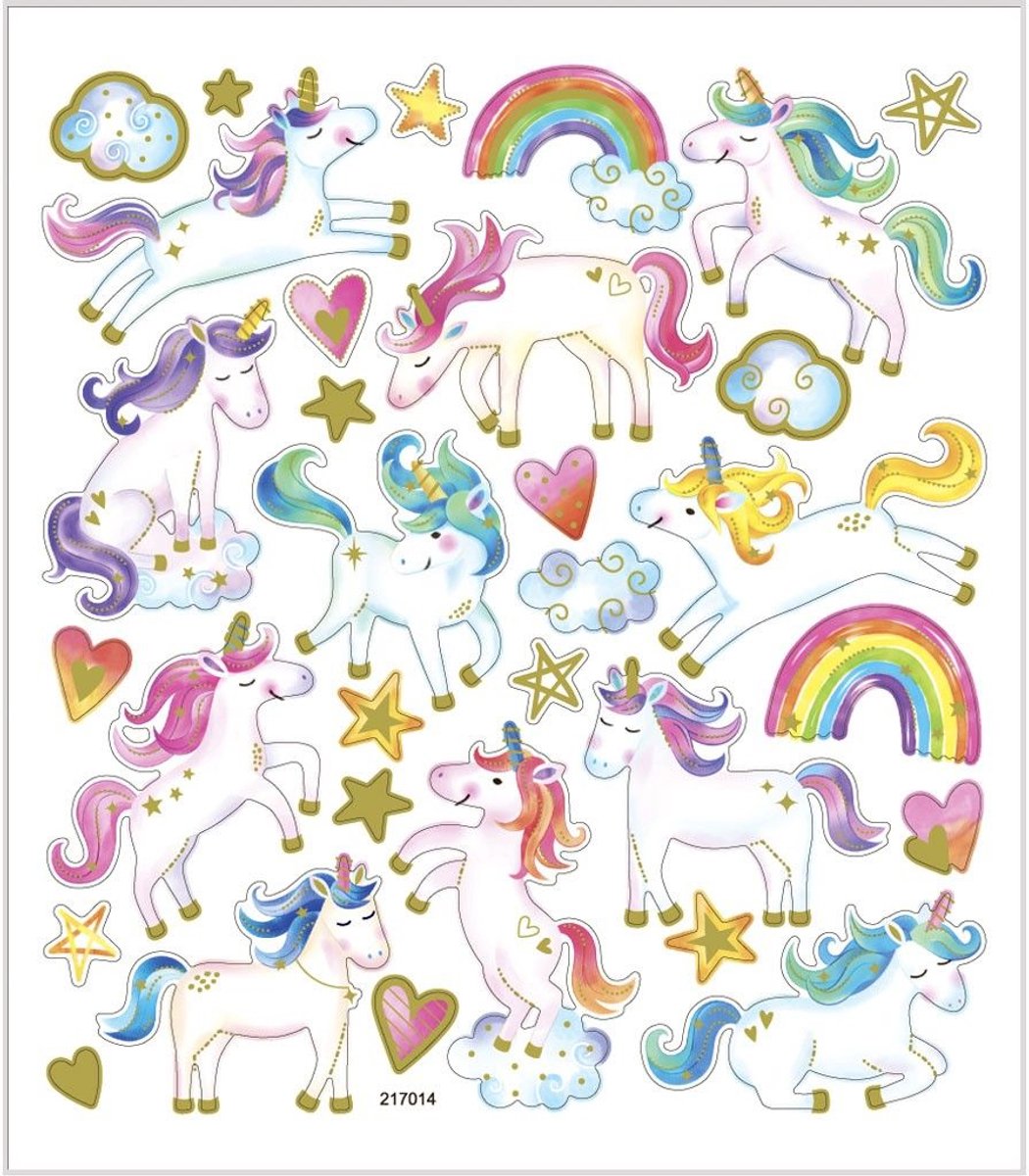 Creativ Company Aufkleberbogen Einhorn 15 x 16,5 cm