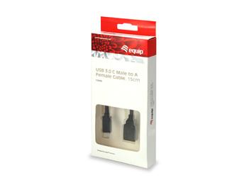 Equip 133455 USB 3.0-Kabel Typ C Stecker auf Typ A Buchse, 15 cm