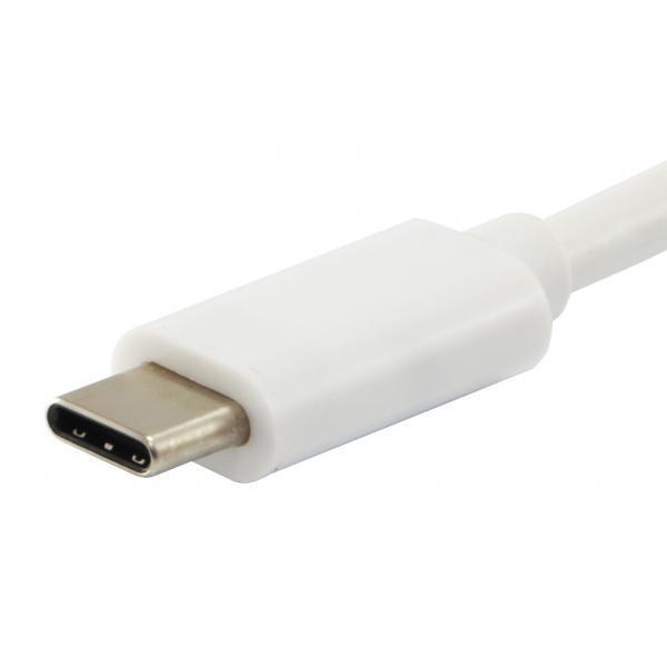 Equip 133461 USB-Typ-C-auf-HDMI-Buchse, USB-A-Buchse, PD-Adapter, 4K, Kunststoff, 15 cm, weiß