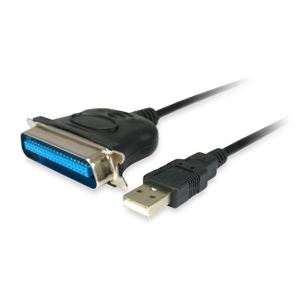 Equip 133383 USB-zu-Parallel-Adapterkabel, USB 2.0 -> IEEE1284, männlich männlich, schwarz