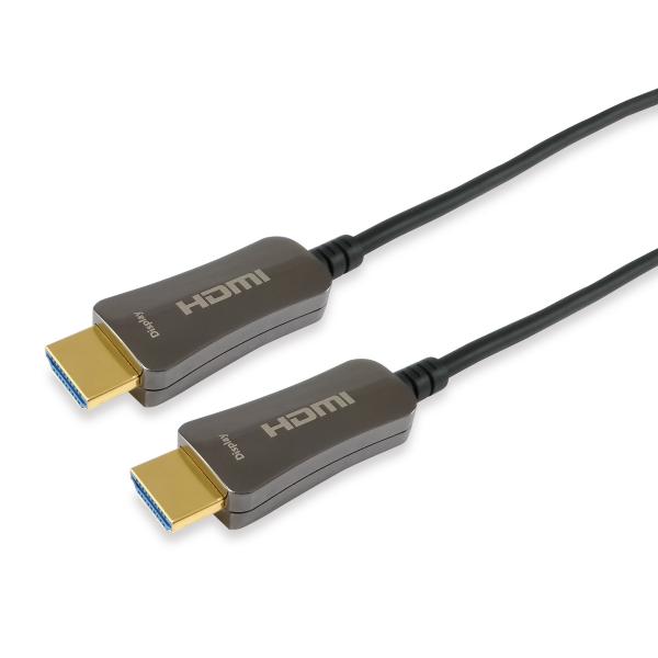 Equip 119433 HDMI 2.0 aktives optisches Kabel, HDMI Typ A -> HDMI Typ A3D, 18 Gbit/s, 100 m, schwarz