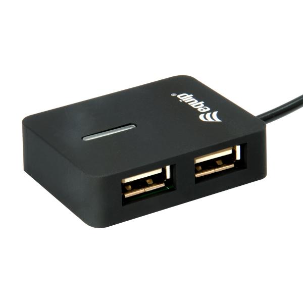 Equip 128952, 4-Port Reise-USB-Hub, USB 2.0, 480 Mbit s, Kunststoff, schwarz