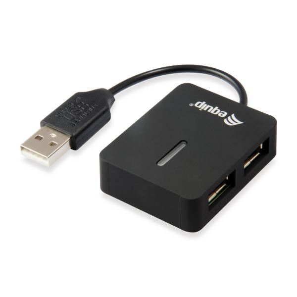 Equip 128952, 4-Port Reise-USB-Hub, USB 2.0, 480 Mbit s, Kunststoff, schwarz