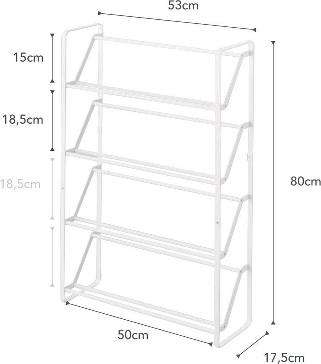 Yamazaki schoenenrek - 4 niveaus - slim - wit