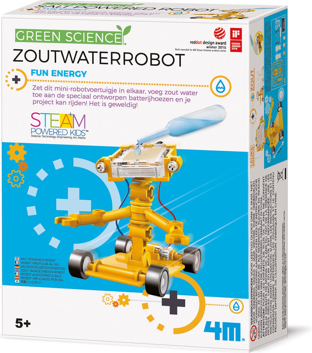 4m Wissenschaft und Spiele – Bauen Sie Ihren eigenen Salzwasserroboter – Baukasten – Kidzlabs – Grüne Wissenschaft – 5+