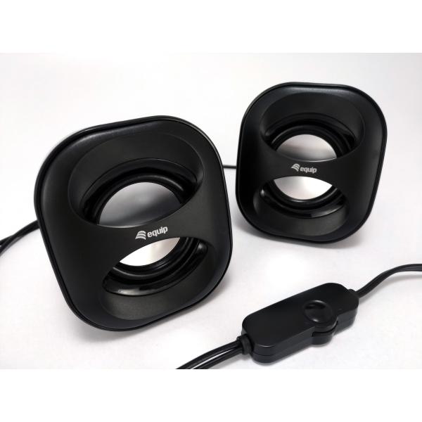 Equip 245330 Mini-USB-Lautsprecher, 2.0 Kanäle, kabelgebunden, 3 W, 90 – 20 Hz, 40 o, schwarz