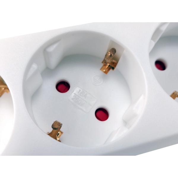 Equip 245550 Steckdosenleiste, 3 AC-Ausgänge für den Innenbereich, Typ F, Typ F, 1,5 mm², 1,5 m, weiß