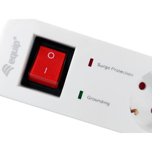 Equip 245554, 5-fach Steckdosenleiste mit 2x USB, 5x AC-Steckdose(n) für den Innenbereich, Typ F, 1,5 mm², 1,8 m