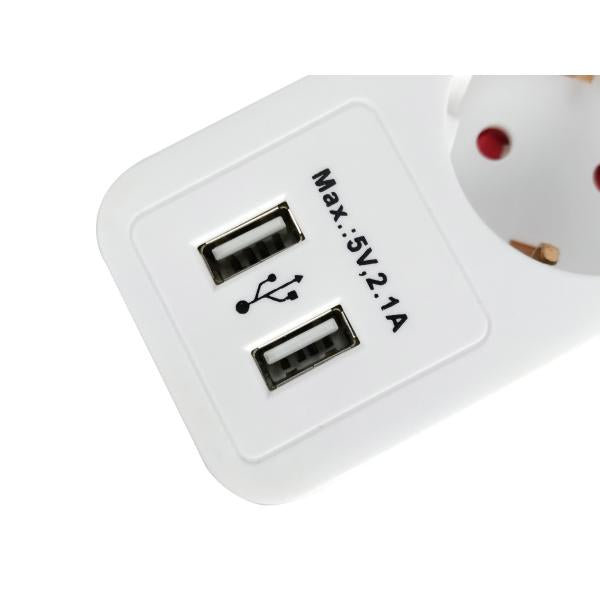 Equip 245554, 5-fach Steckdosenleiste mit 2x USB, 5x AC-Steckdose(n) für den Innenbereich, Typ F, 1,5 mm², 1,8 m