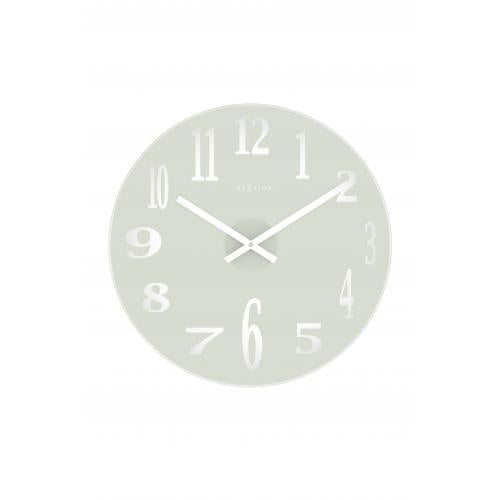 Nexttime Uhr 2472 Spiegelglas, ø43 cm, Wand, weiß
