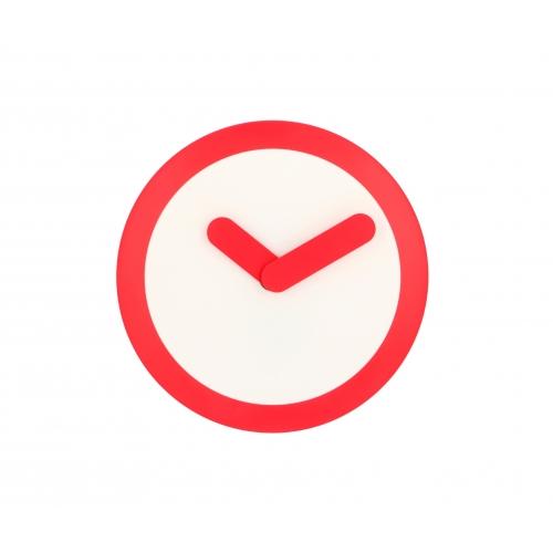 Nexttime-Uhr 2615ro Focus, ø25 cm, Wand, weiß rot