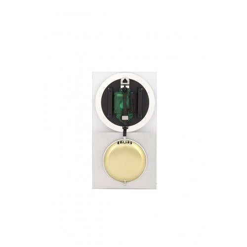 Nexttime Clock 3028 Op Clock, 16x30,2 cm, Wand, Glas, Silber