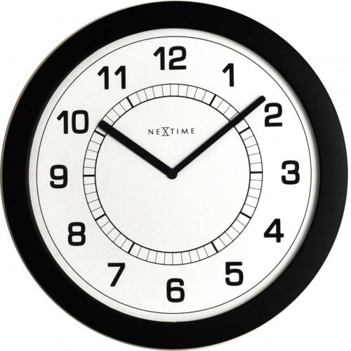 Nexttime Uhr 3045zw superschlank, ø28 cm, Wand, schwarz
