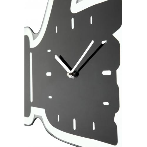 Nexttime Uhr 3072zw Daumen hoch, 40,5x41,cm, Wand, Schwarz Silber