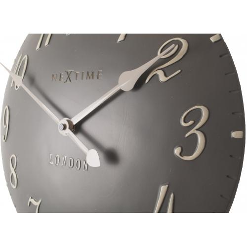 Nexttime-Uhr 3084GS London arabisch, ø34,5cm, Wand, grauweiß
