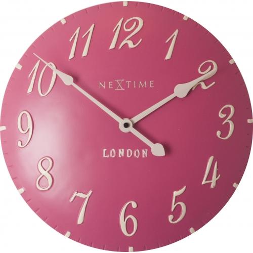 Nexttime Uhr 3084rz London arabisch, ø34,5 cm, Wand, rosa weiß
