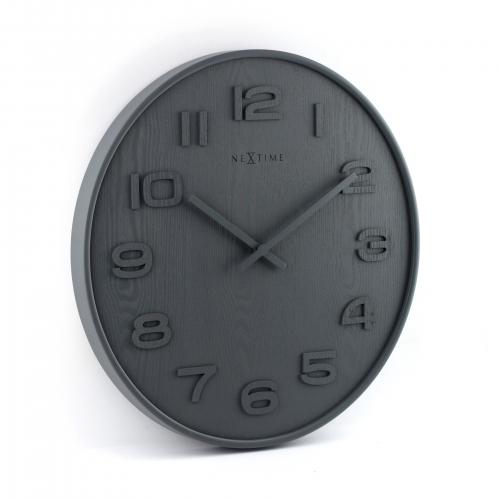 Nexttime Uhr 3096gs Holz Holz mittel, ø35,5 cm, Wand, grau