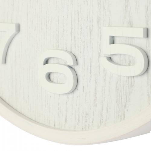 Nexttime Uhr 3096wi Holz Holz mittel, ø35,5 cm, Wand, weiß