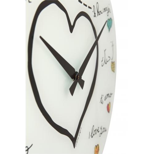Nexttime-Uhr 8030 „Loving You“, ø43 cm, Wand, weiß, mehrfarbig