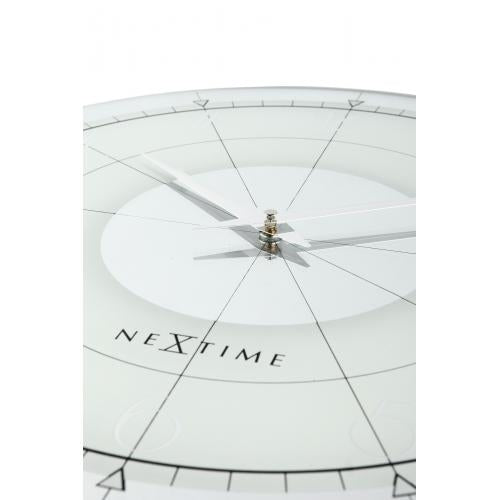 Nexttime Uhr 8125 Fancy Round, ø43 cm, Wand, Weiß Silber